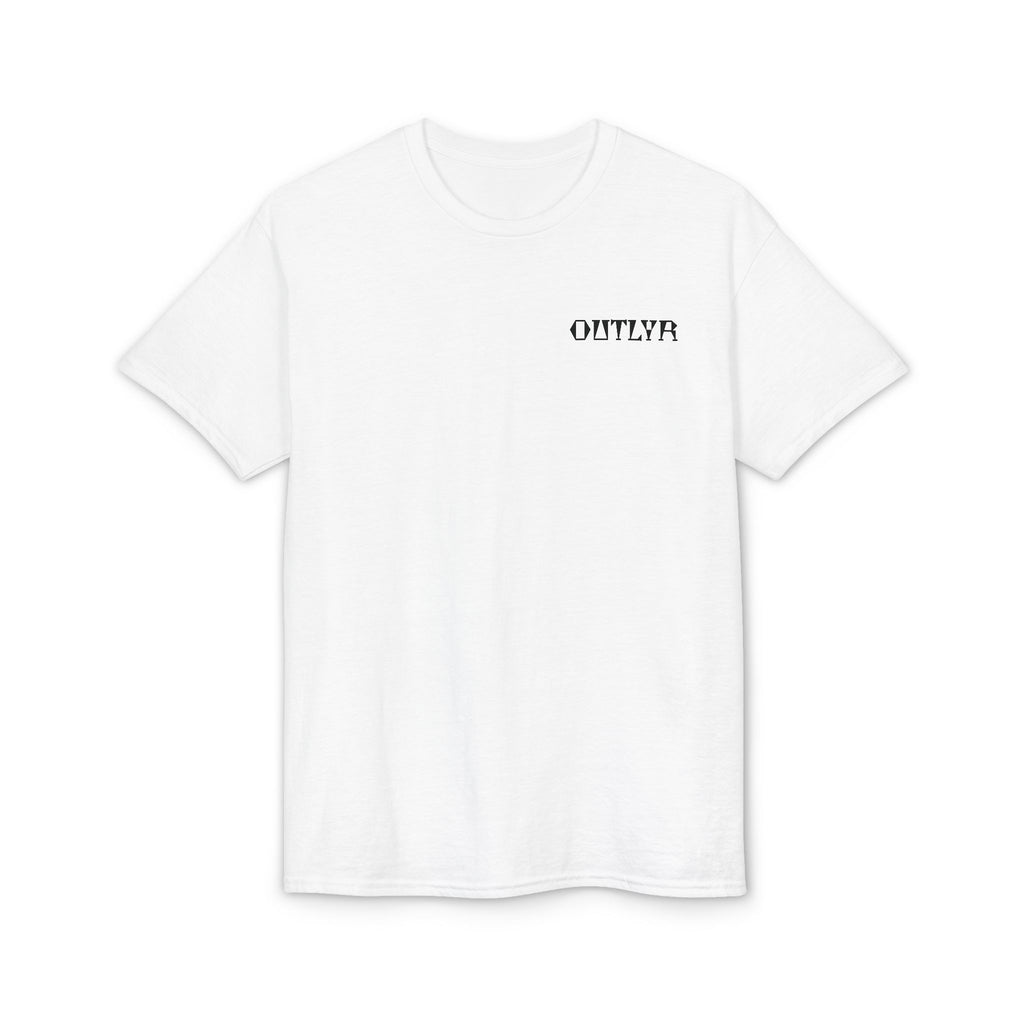 Fishbone Hook T-Shirt — 'OUTLYR' Graphic Backprint