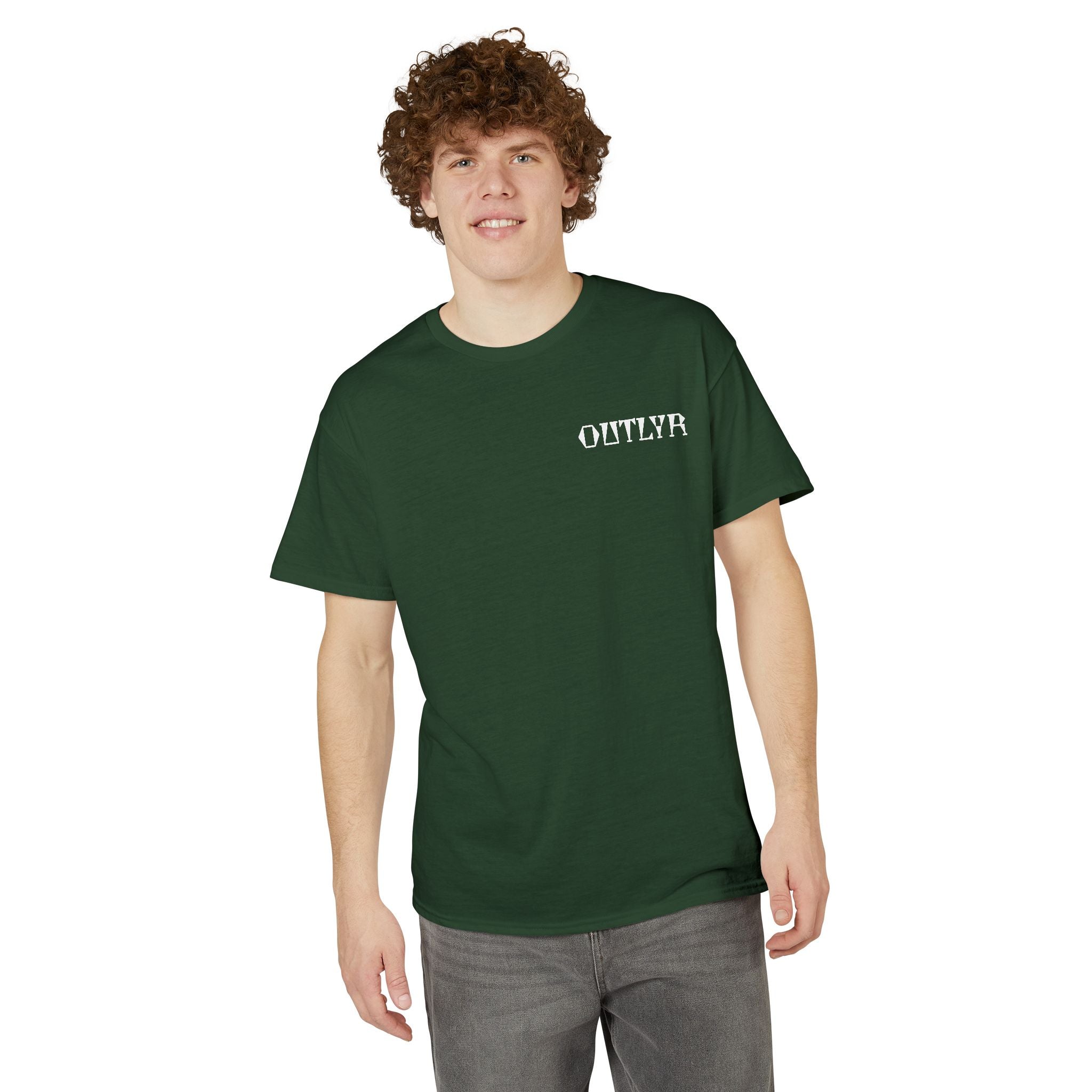 Fishbone Hook T-Shirt — 'OUTLYR' Graphic Backprint