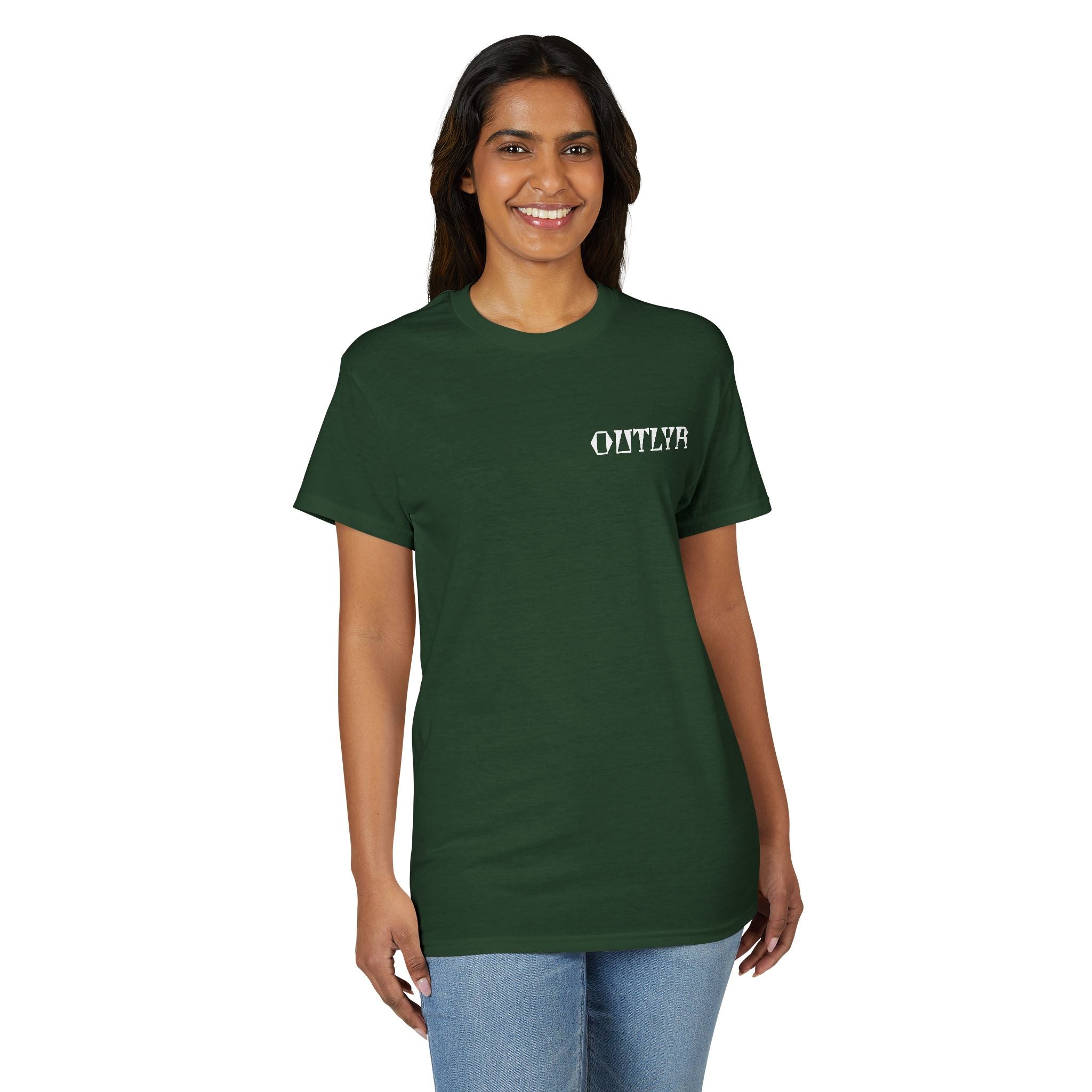 Fishbone Hook T-Shirt — 'OUTLYR' Graphic Backprint
