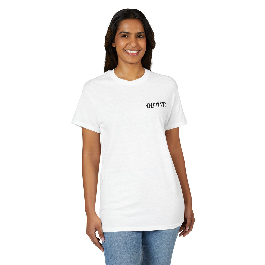 Fishbone Hook T-Shirt — 'OUTLYR' Graphic Backprint