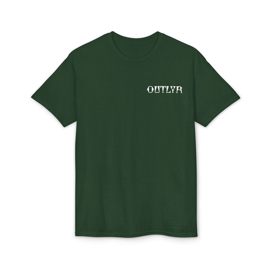 Fishbone Hook T-Shirt — 'OUTLYR' Graphic Backprint