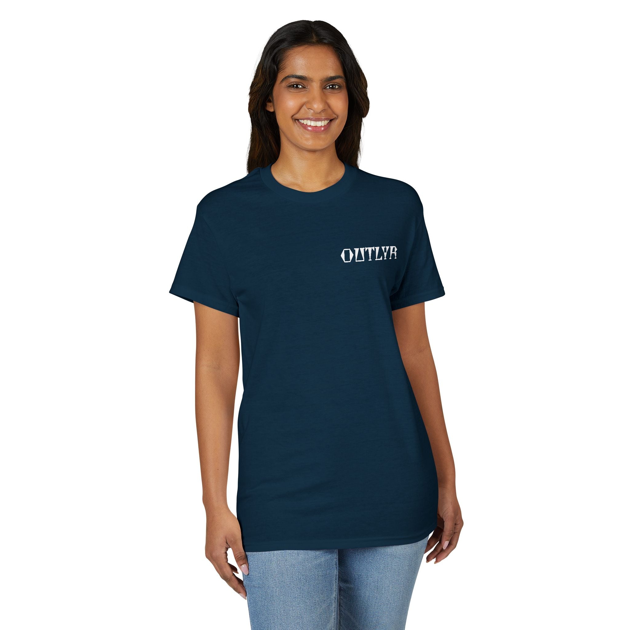 Fishbone Hook T-Shirt — 'OUTLYR' Graphic Backprint