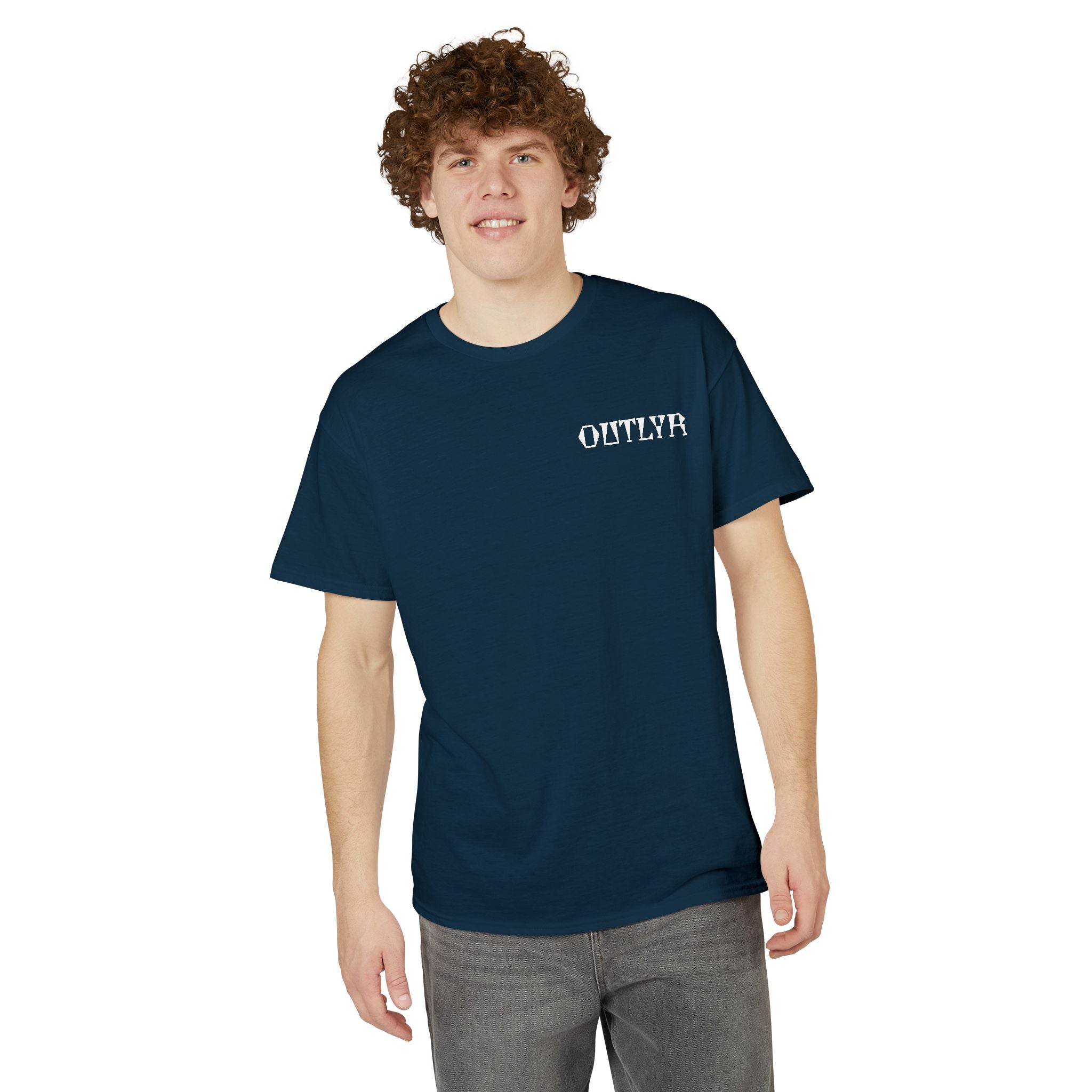 Fishbone Hook T-Shirt — 'OUTLYR' Graphic Backprint