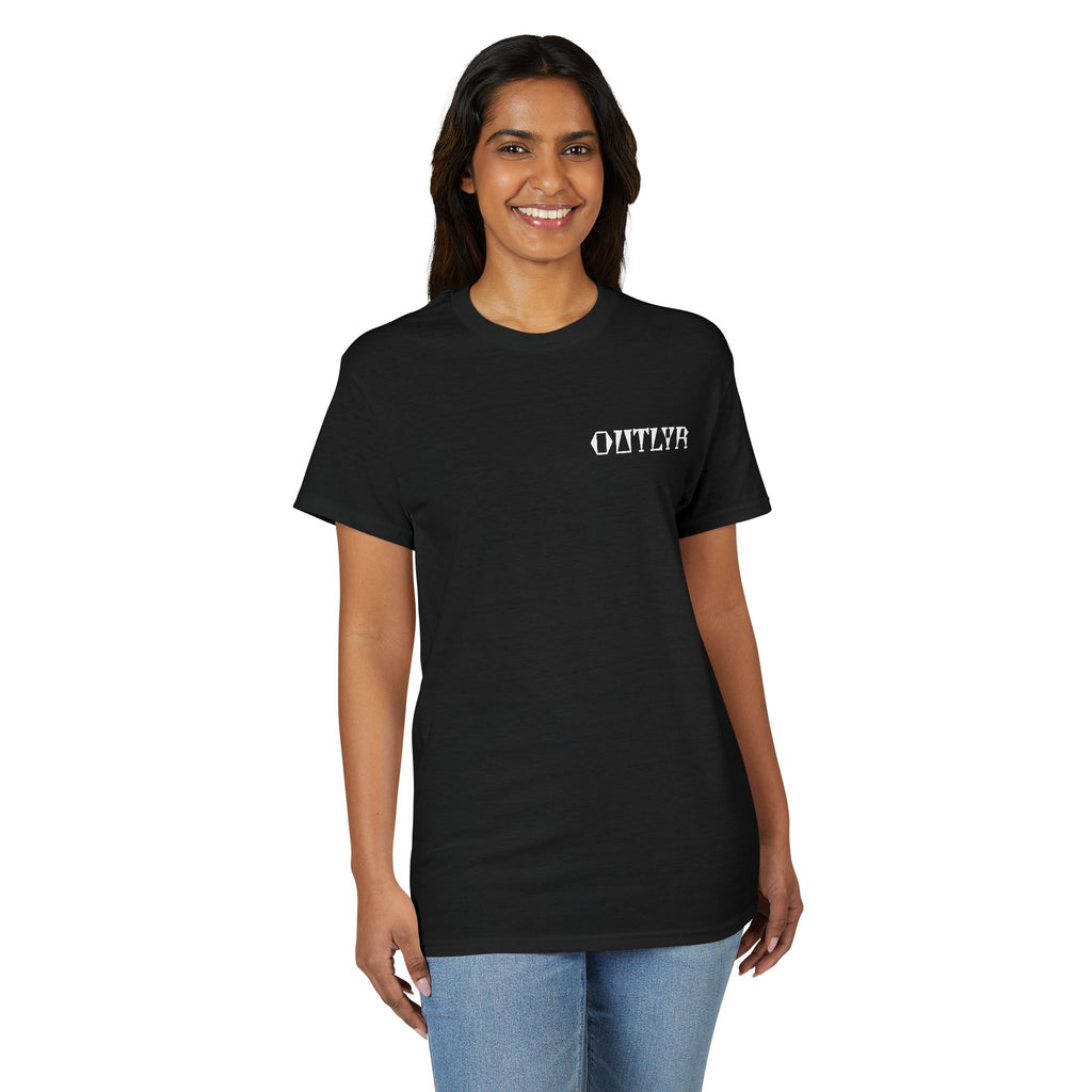 Fishbone Hook T-Shirt — 'OUTLYR' Graphic Backprint