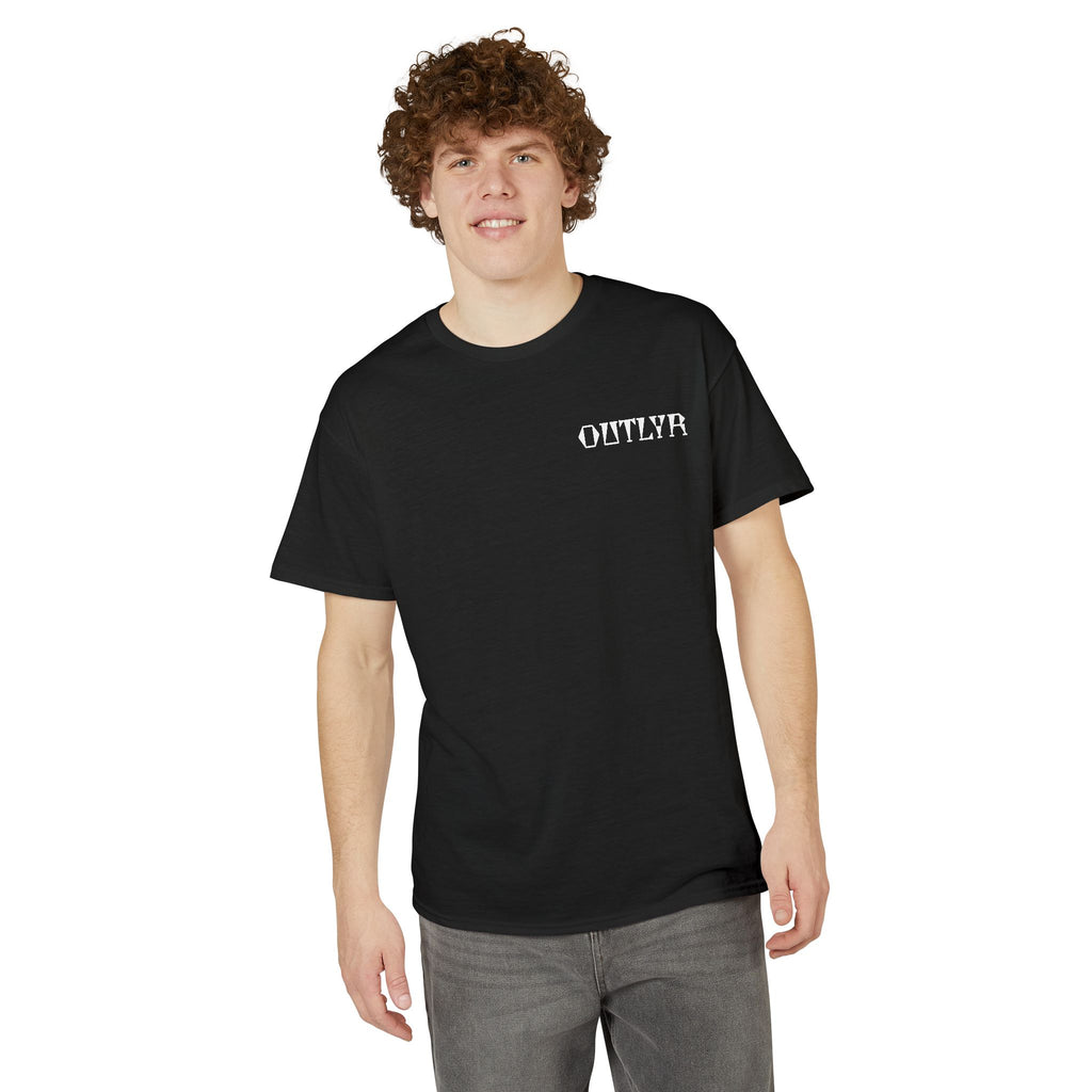 Fishbone Hook T-Shirt — 'OUTLYR' Graphic Backprint