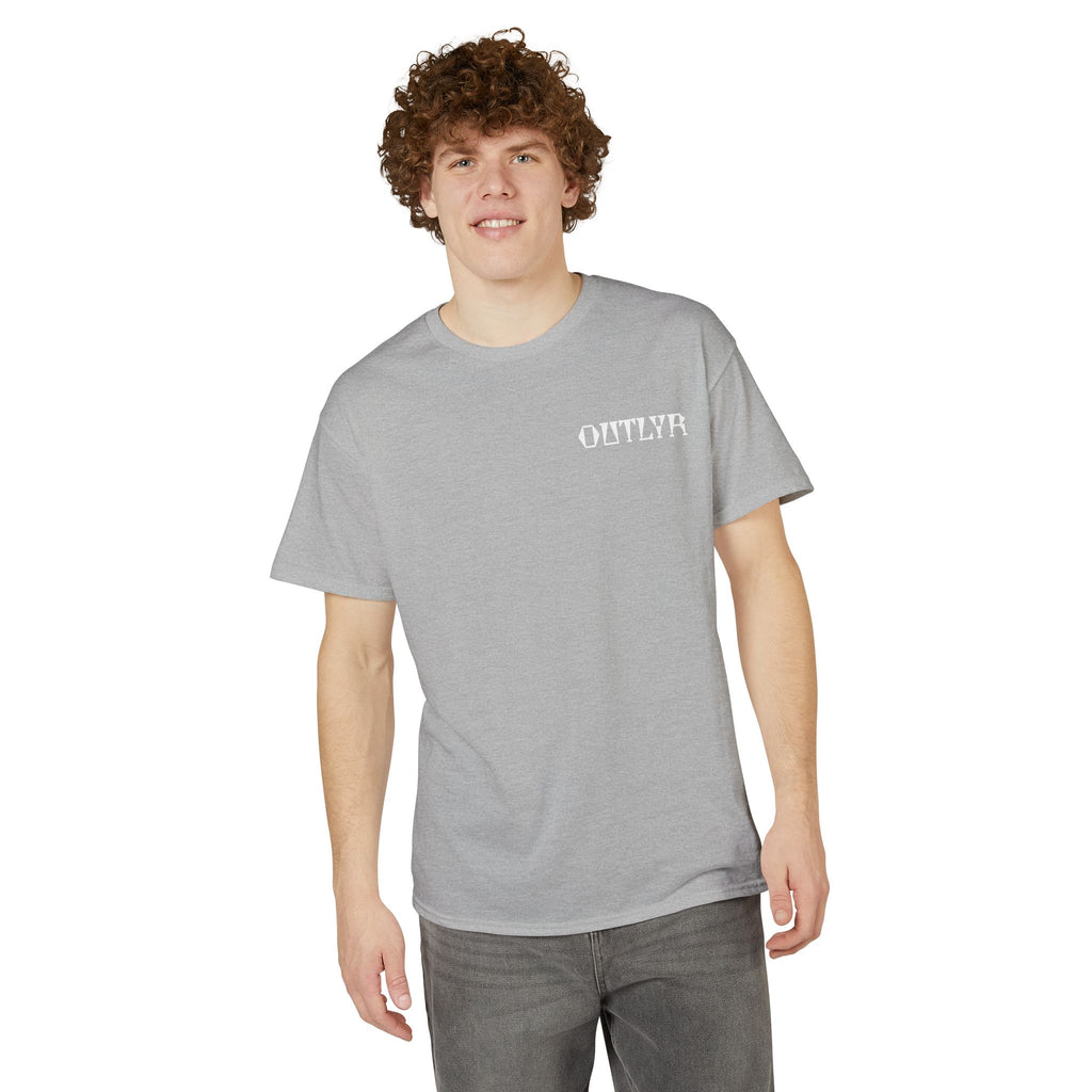 Fishbone Hook T-Shirt — 'OUTLYR' Graphic Backprint