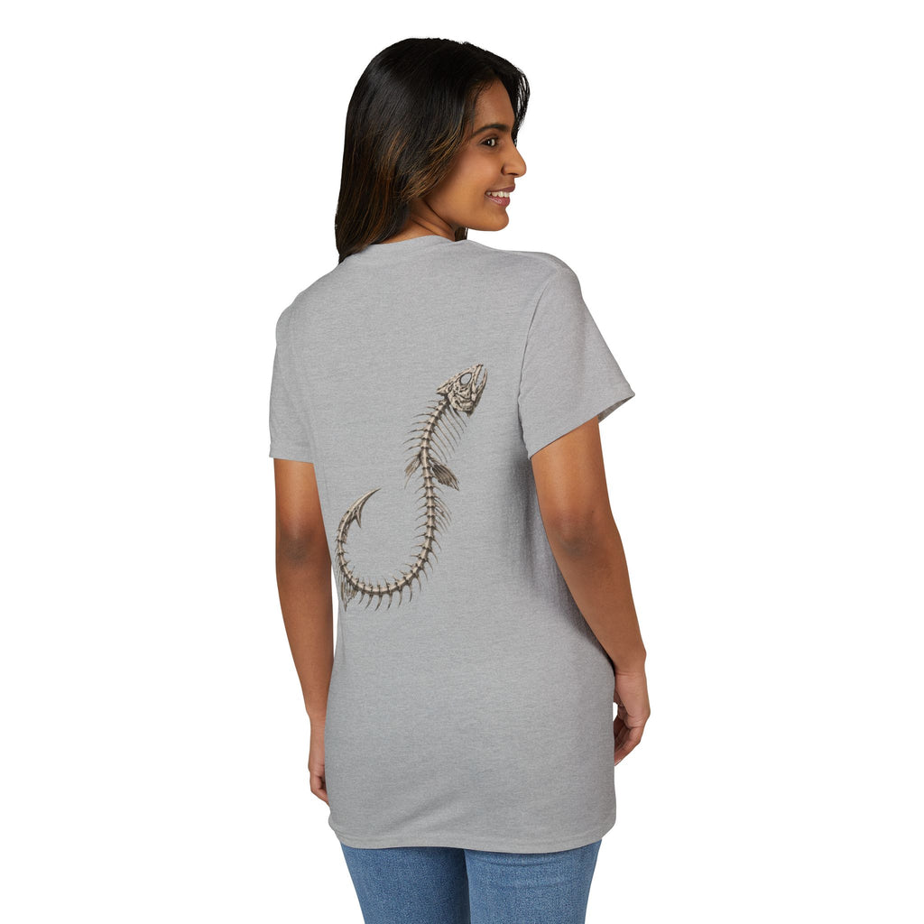 Fishbone Hook T-Shirt — 'OUTLYR' Graphic Backprint