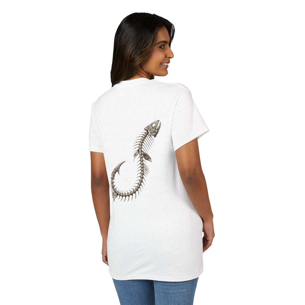 Fishbone Hook T-Shirt — 'OUTLYR' Graphic Backprint