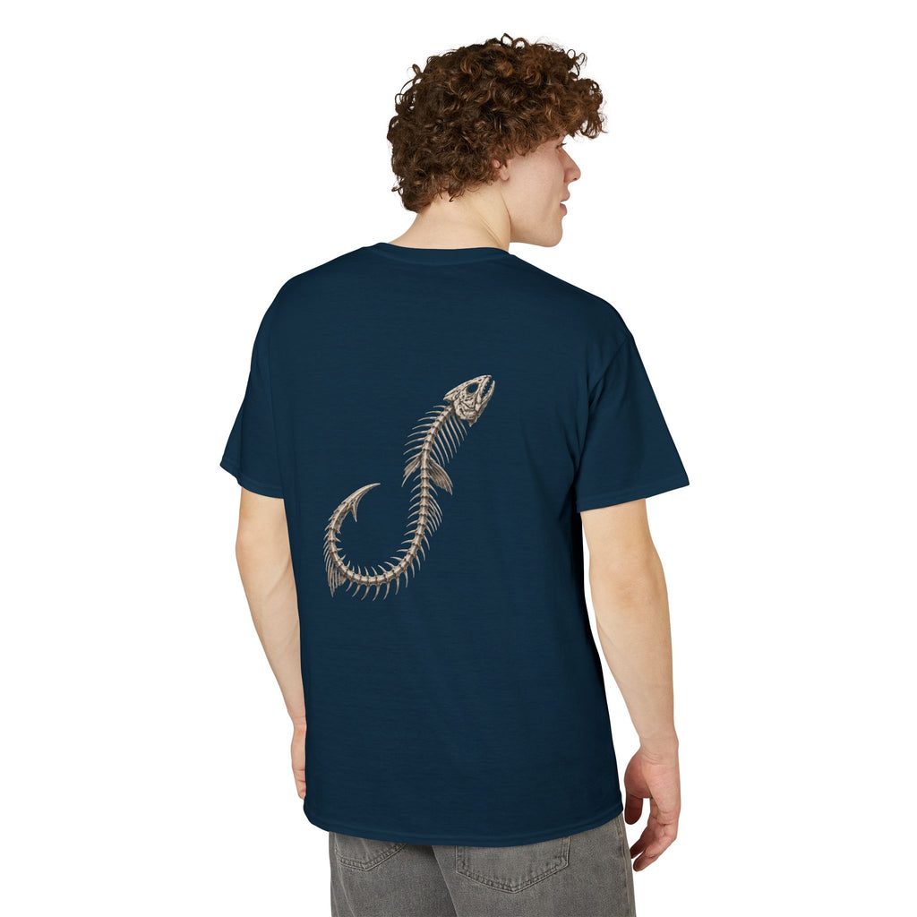 Fishbone Hook T-Shirt — 'OUTLYR' Graphic Backprint