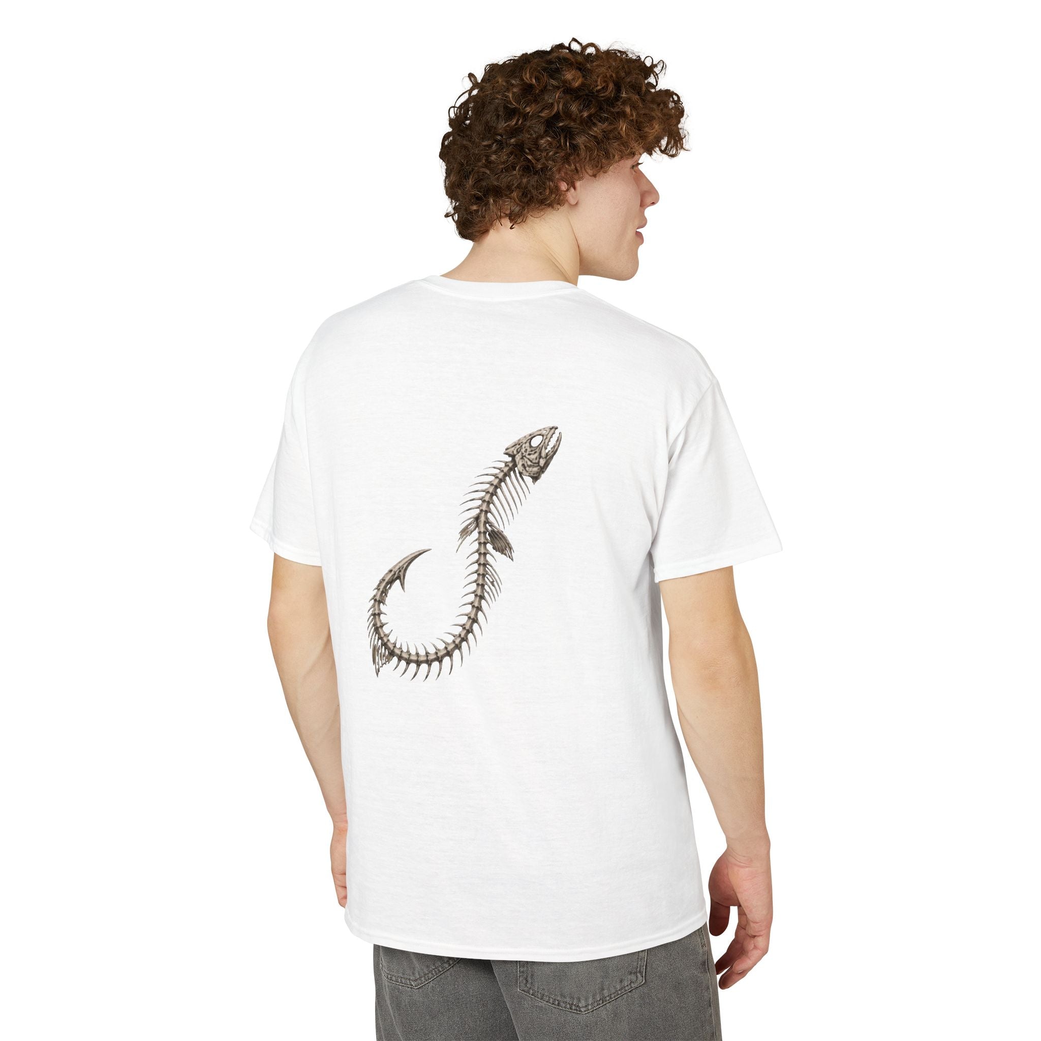 Fishbone Hook T-Shirt — 'OUTLYR' Graphic Backprint