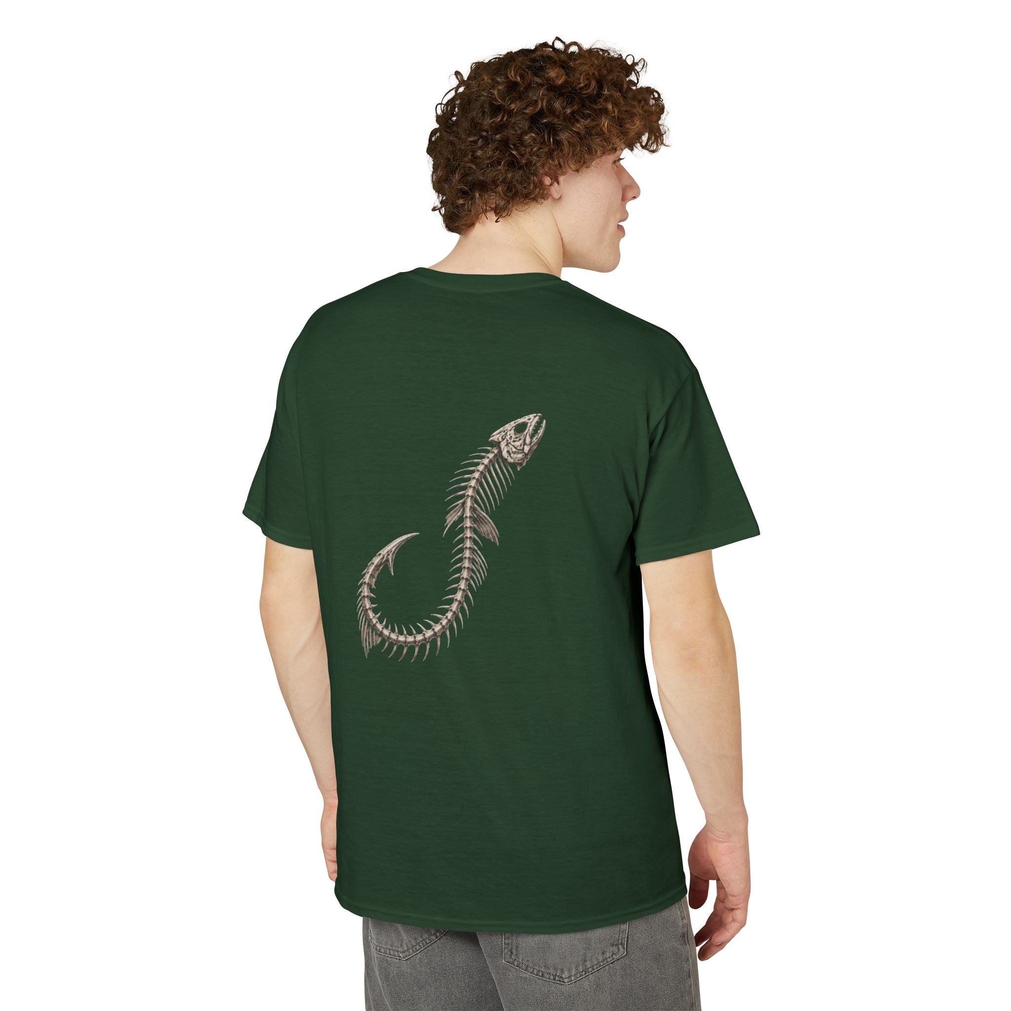 Fishbone Hook T-Shirt — 'OUTLYR' Graphic Backprint