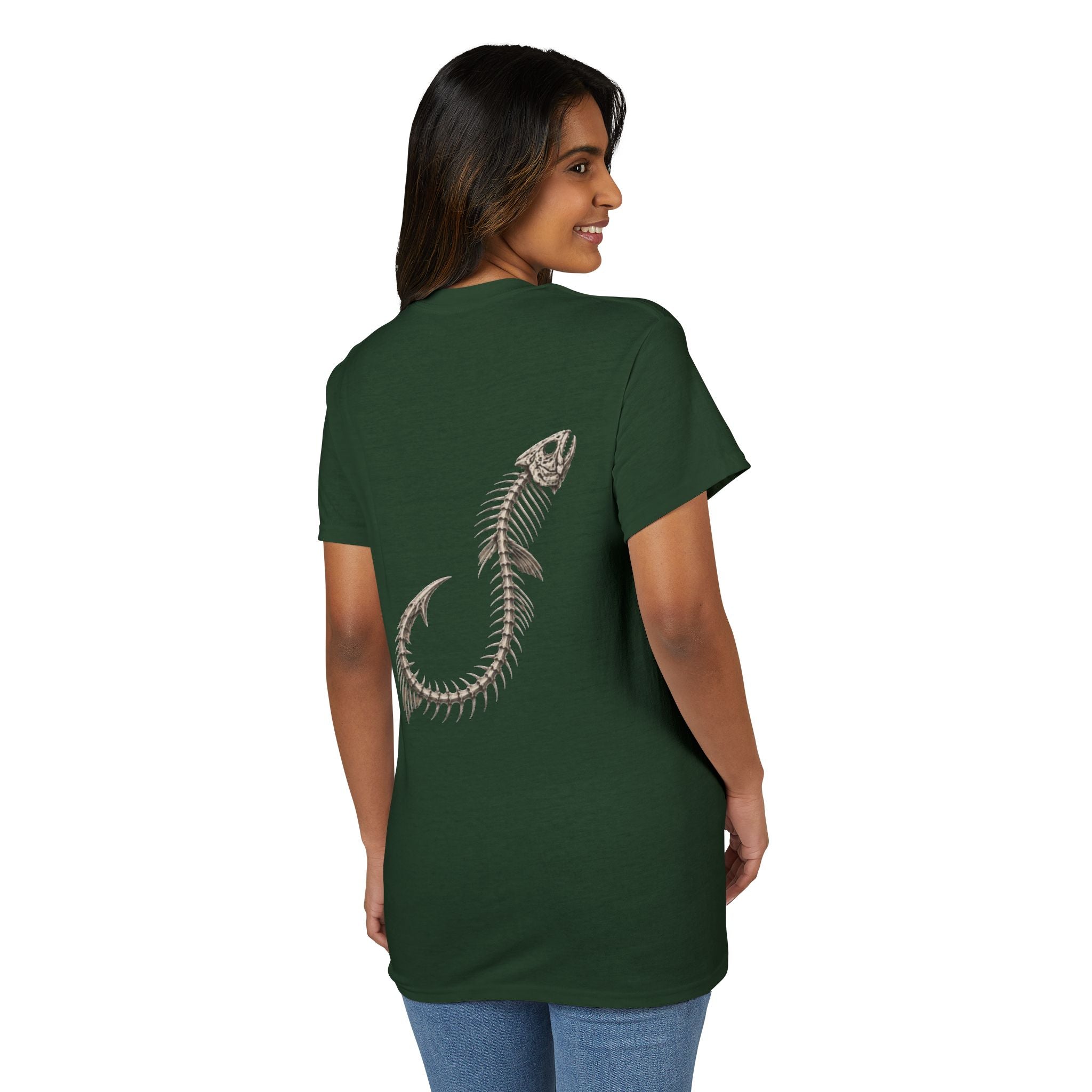 Fishbone Hook T-Shirt — 'OUTLYR' Graphic Backprint