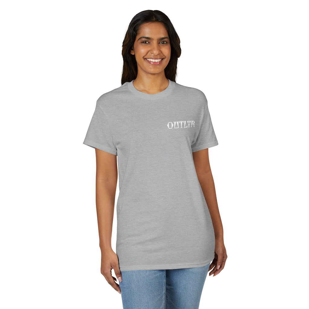 Fishbone Hook T-Shirt — 'OUTLYR' Graphic Backprint