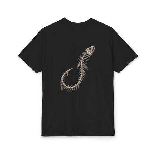 Fishbone Hook T-Shirt — 'OUTLYR' Graphic Backprint