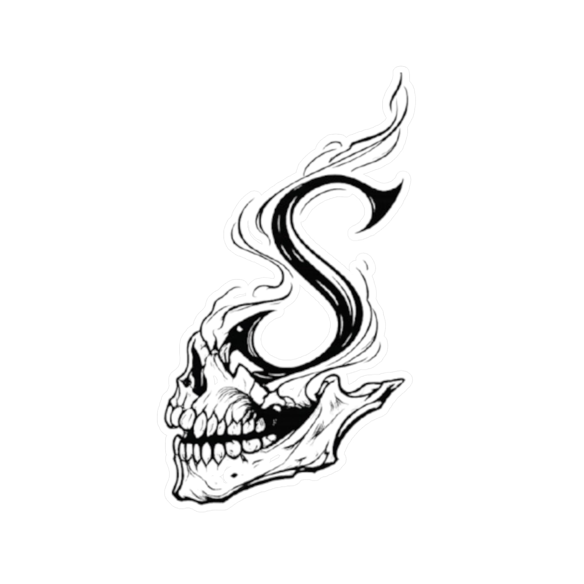 S skull Kiss-Cut Vinyl Decal — Gothic Skull Letter Sticker
