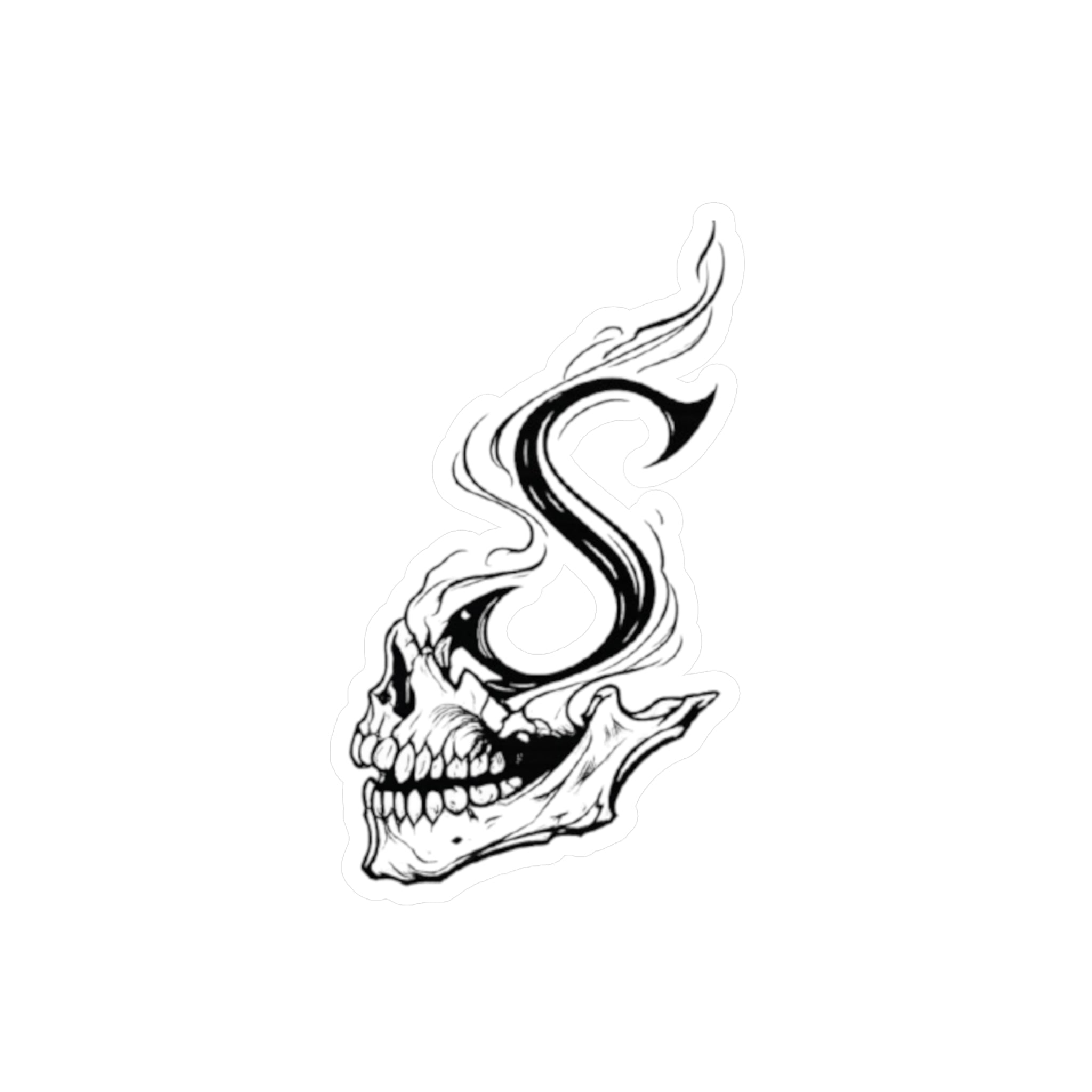 S skull Kiss-Cut Vinyl Decal — Gothic Skull Letter Sticker