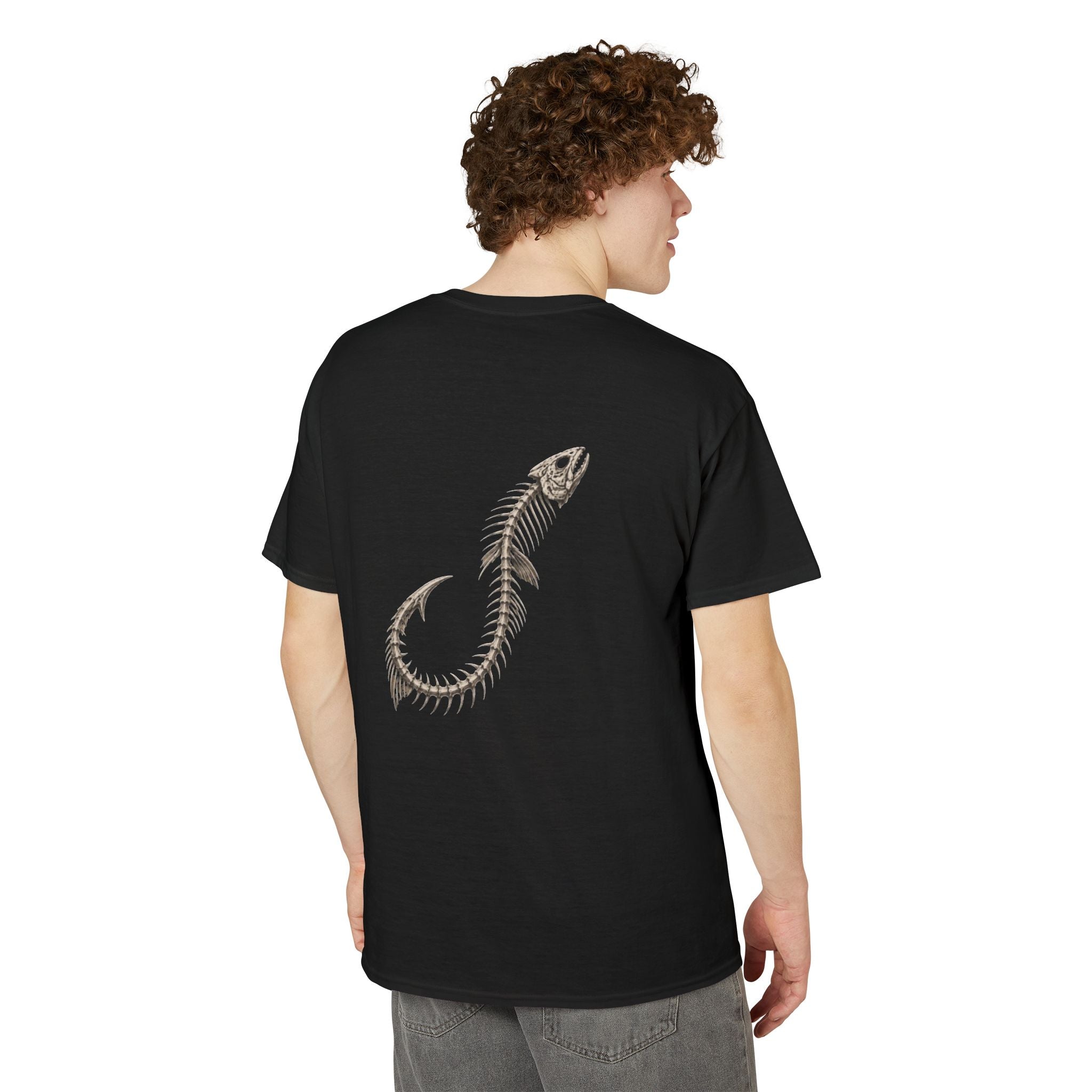 Fishbone Hook T-Shirt — 'OUTLYR' Graphic Backprint