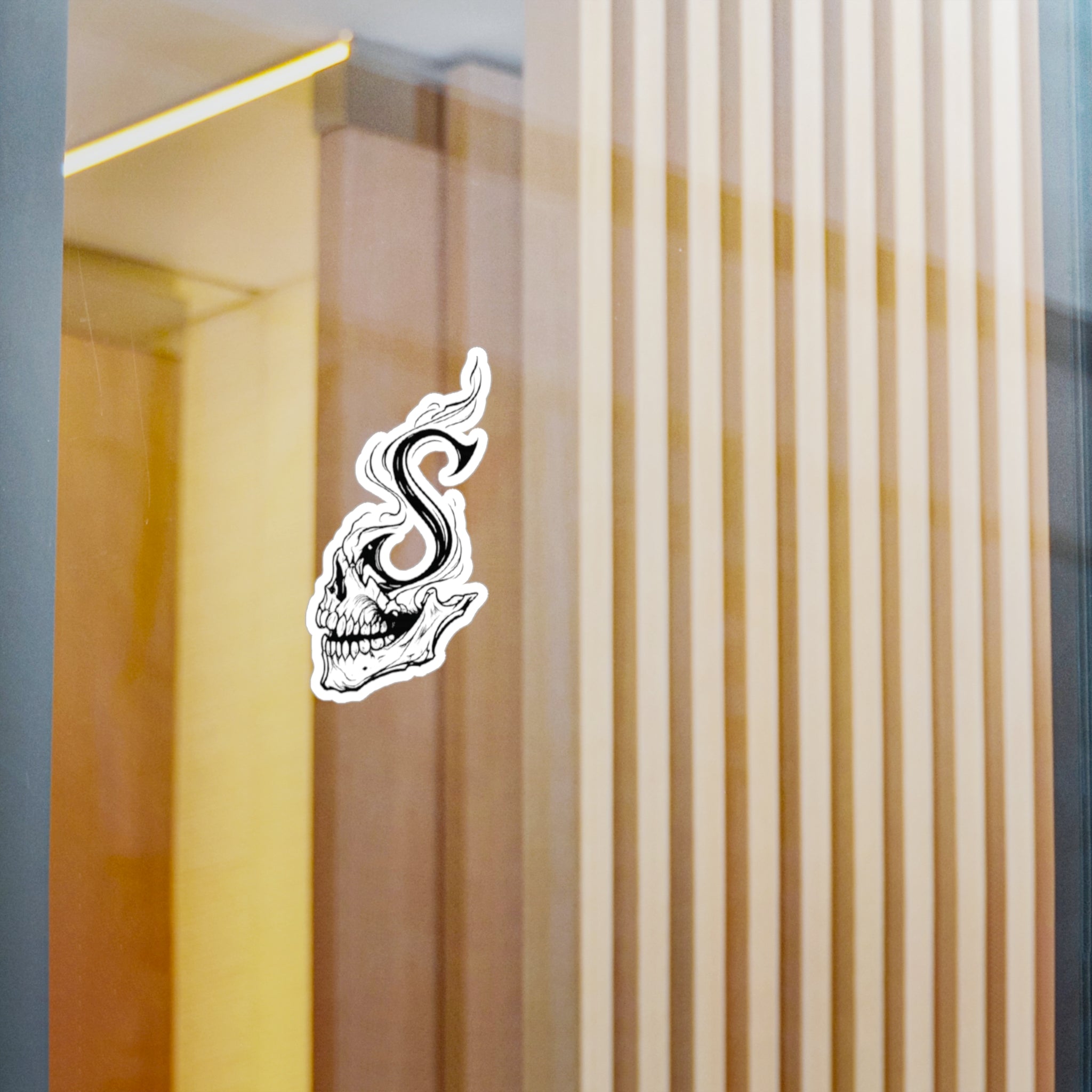 S skull Kiss-Cut Vinyl Decal — Gothic Skull Letter Sticker