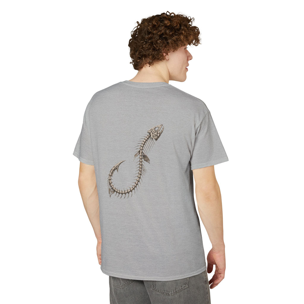 Fishbone Hook T-Shirt — 'OUTLYR' Graphic Backprint