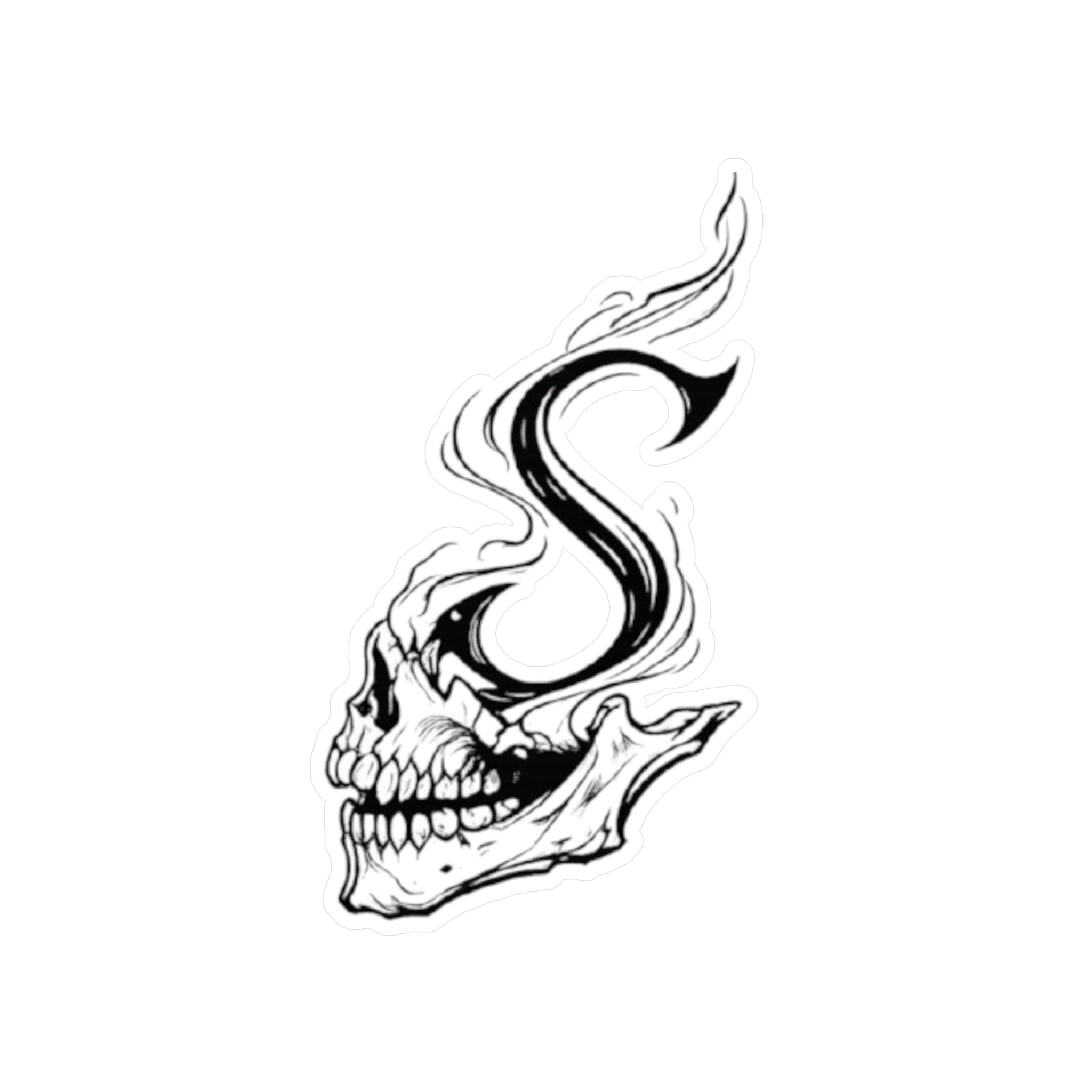 S skull Kiss-Cut Vinyl Decal — Gothic Skull Letter Sticker